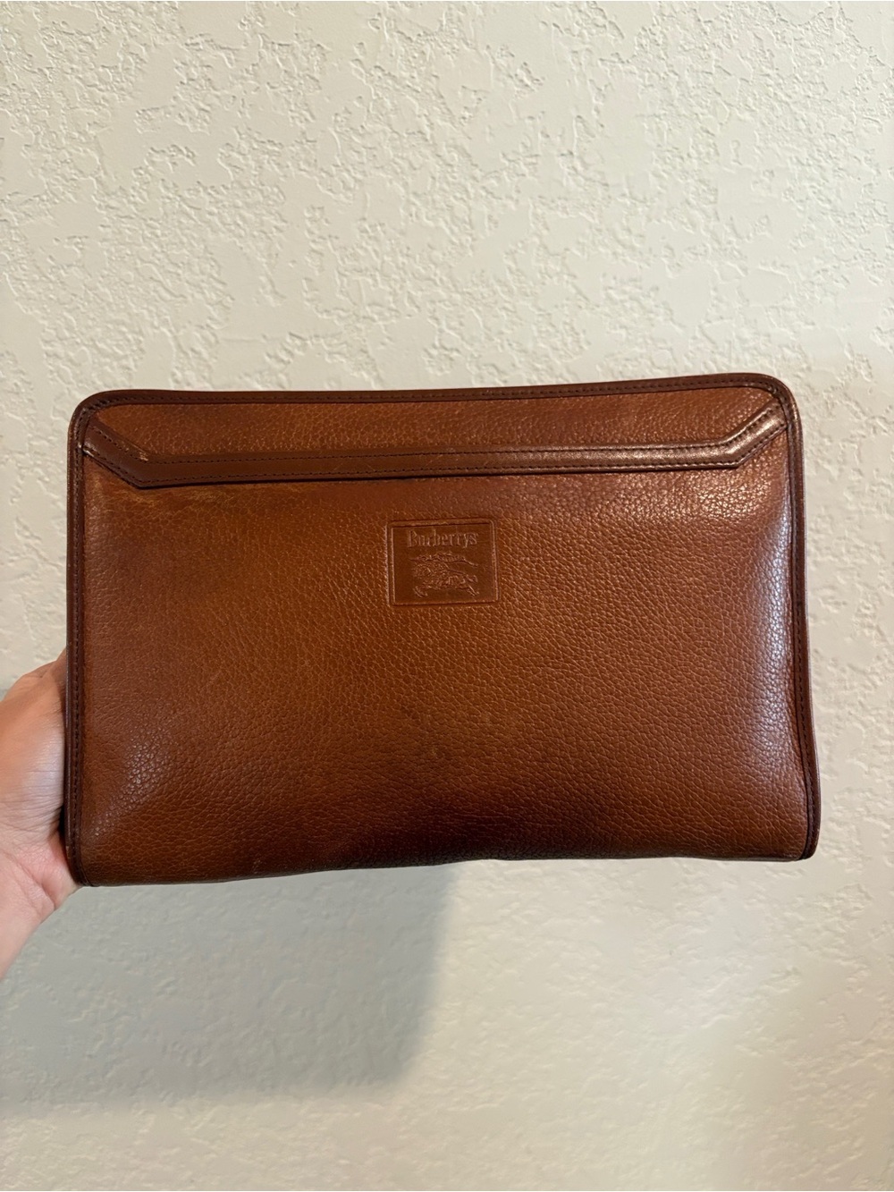 Burberry Vintage Brown Leather Travel Clutch